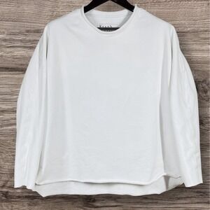 Frank & Eileen Effie Funnel Neck Sweatshirt Sx Large White Long Sleeve Capelet